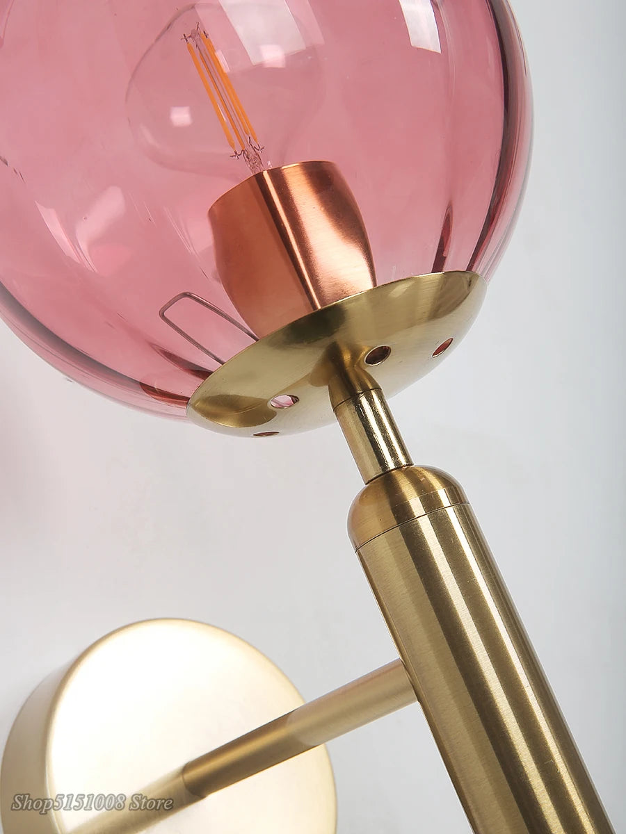 Applique nordique chambre moderne à côté de boule de verre applique murale LED luminaire applique éclairage salle de bain miroir escalier lumière Luminaria - vue 4 sur 14