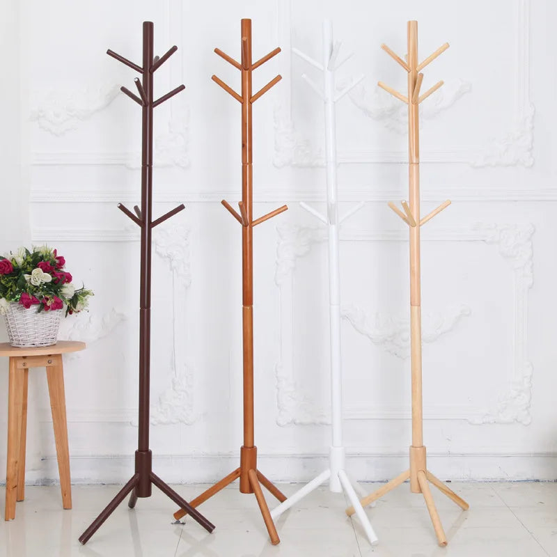cintres en bois support à chapeaux et manteaux avec crochets - vue 4 sur 9
