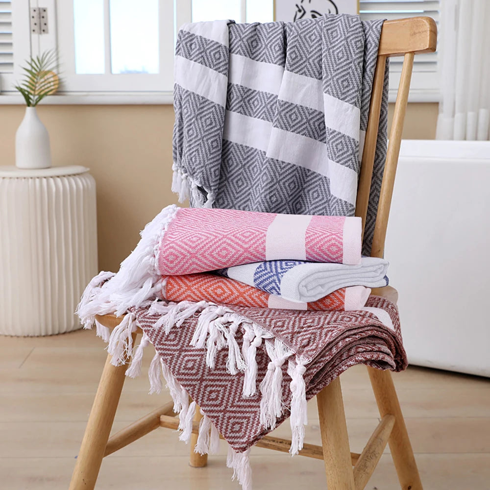 serviette de plage turque coton motif imprimé bohème