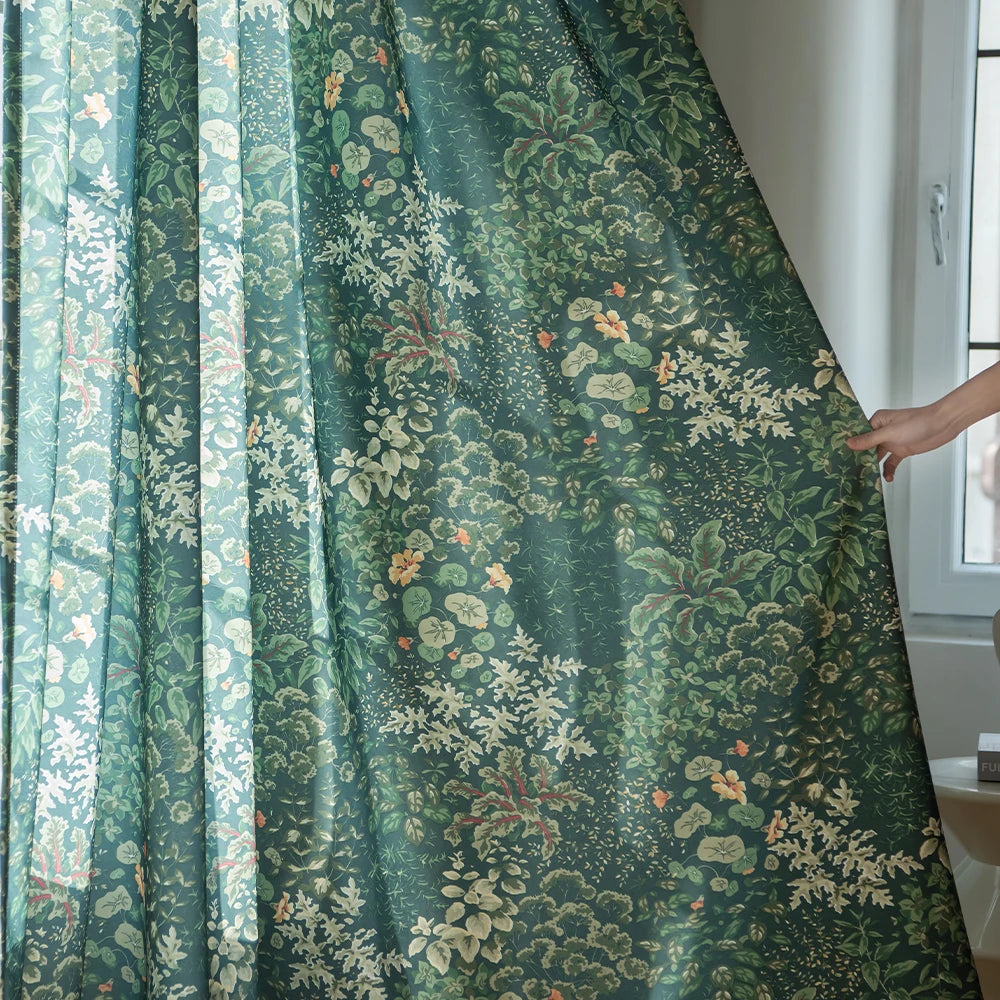 Rideau moderne motif feuilles pour salon chambre