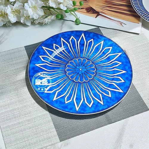 Assiette porcelaine style europeen motif classique pour dimsum