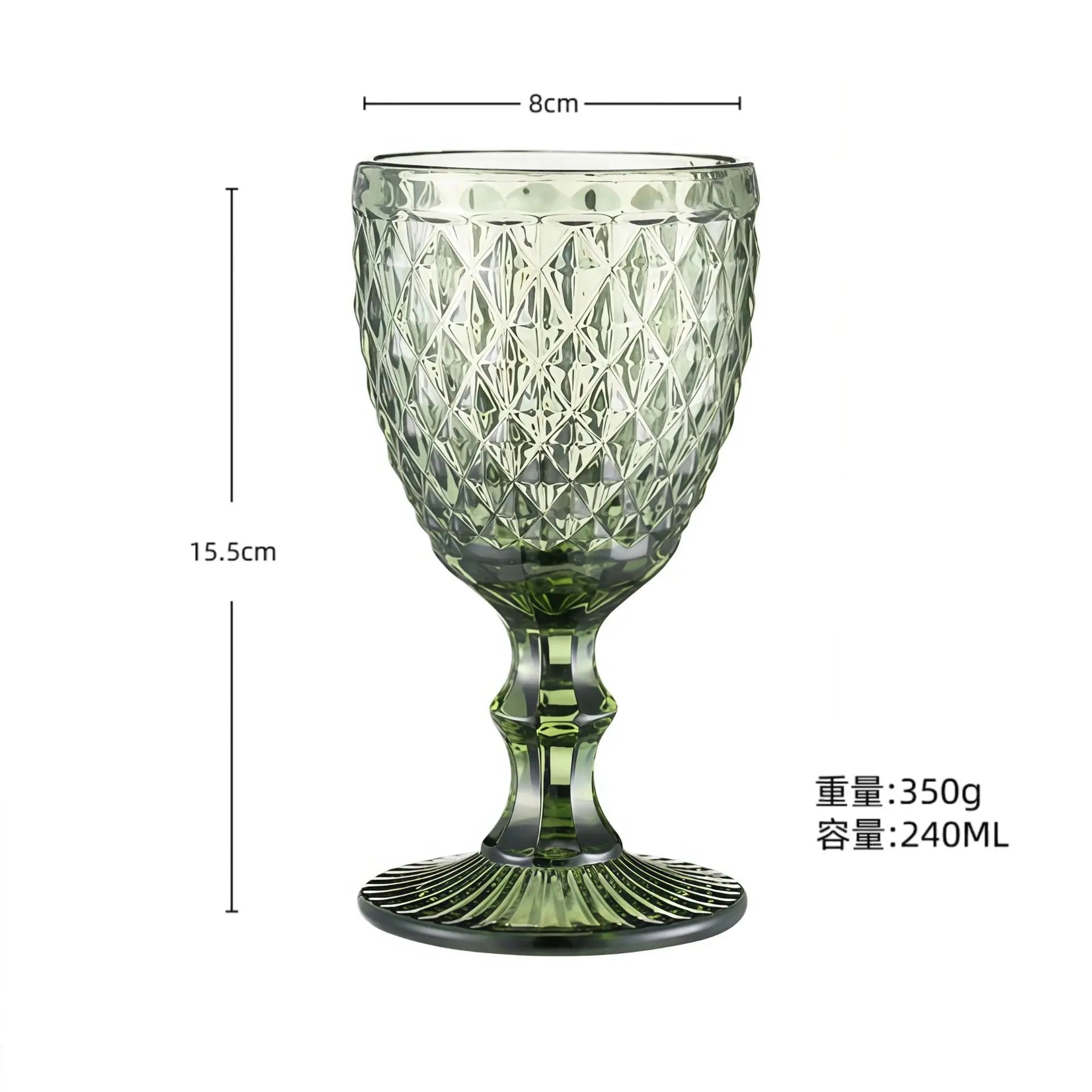 Verre à vin relief style rétro verre épais