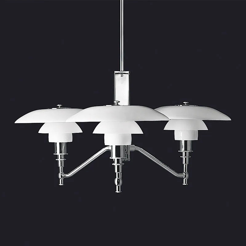 Lustre design style danois avec branches chromées