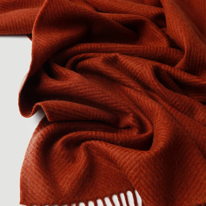 plaid laine douce rayures twill pompons voyage maison