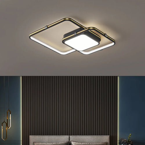 Lampe de lustre Led noir/or pour salon chambre décoration lustre moderne décor à la maison lustres de plafond luminaires
