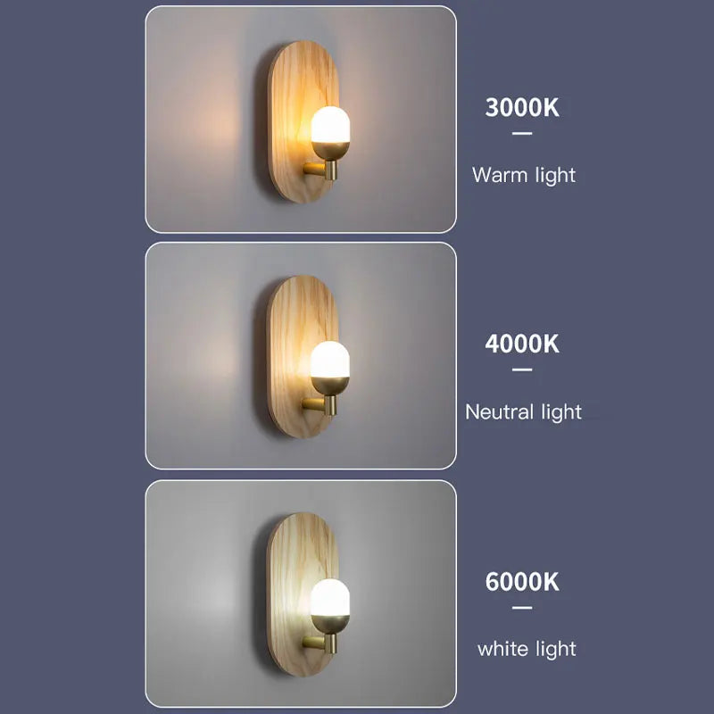 applique murale à led en bois pour décoration intérieure moderne - vue 5 sur 11