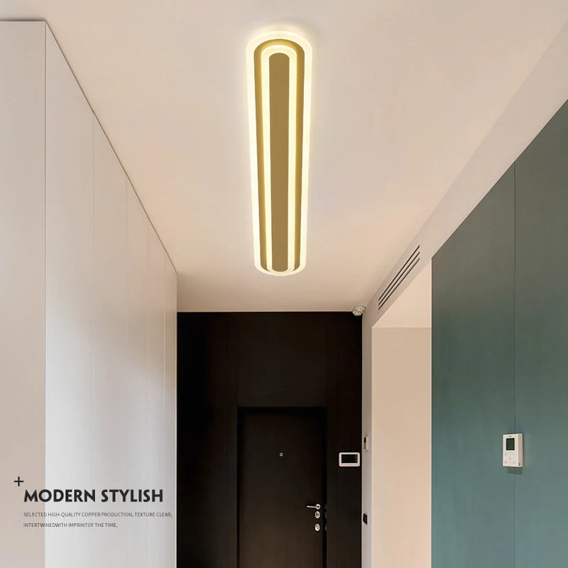 lustre moderne minimaliste nordique led décoration or balcon allée