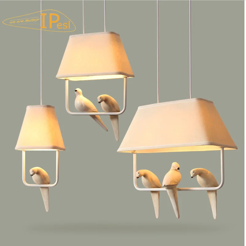 suspension led art oiseau pour décoration hôtel