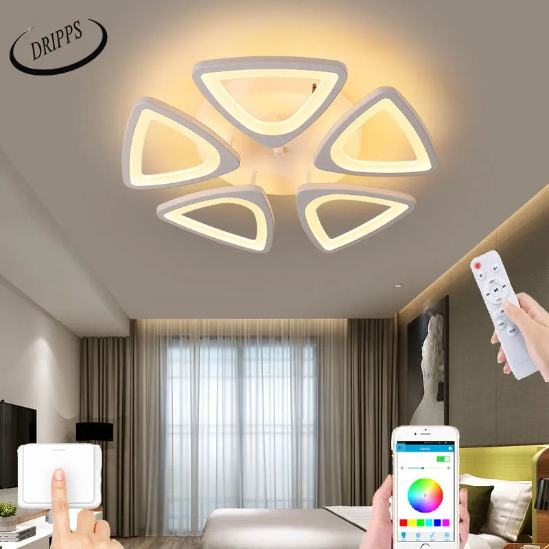 Nordique LED salon plafonnier chambre plafond lustre cuisine carré plafonnier salle à manger lustre lumières intérieures - vue 4 sur 10