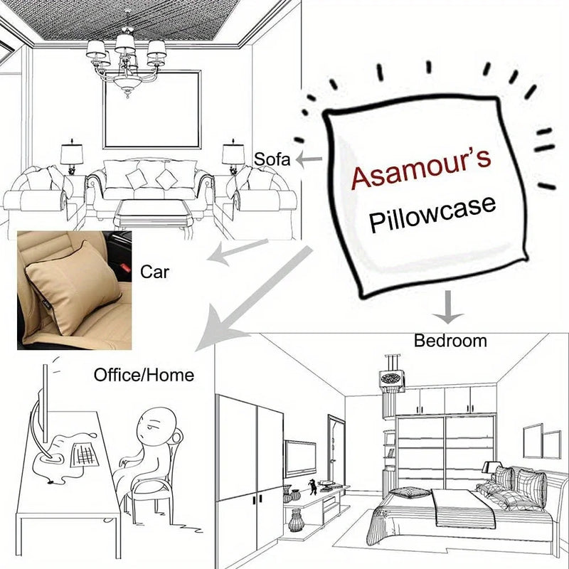 housse de coussin décorative motif feuilles d'automne et panier