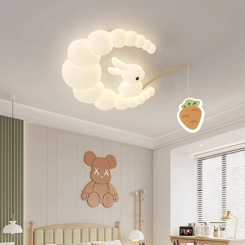 plafonnier lapin mignon pour chambre d'enfant moderne et chaleureuse - vue 5 sur 10