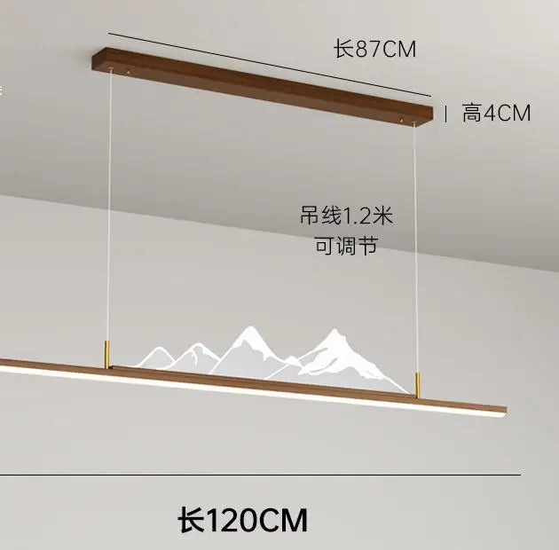 lustre de style chinois pour restaurant et bureau montagne - vue 8 sur 10