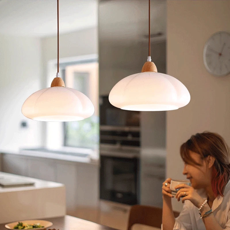 lampe suspendue en verre nordique décorative en forme de citrouille