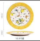Assiette ceramique motif citron style mediterraneen cuisine