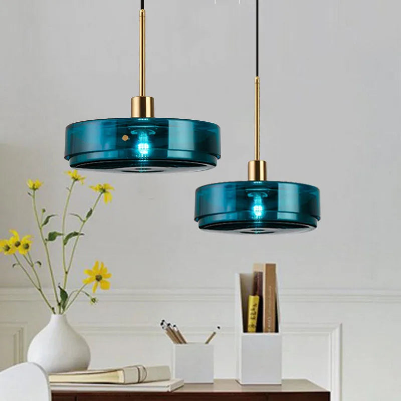 suspension design nordique en verre moderne pour loft et bar