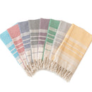 serviette de plage turque coton jacquard losanges pompons