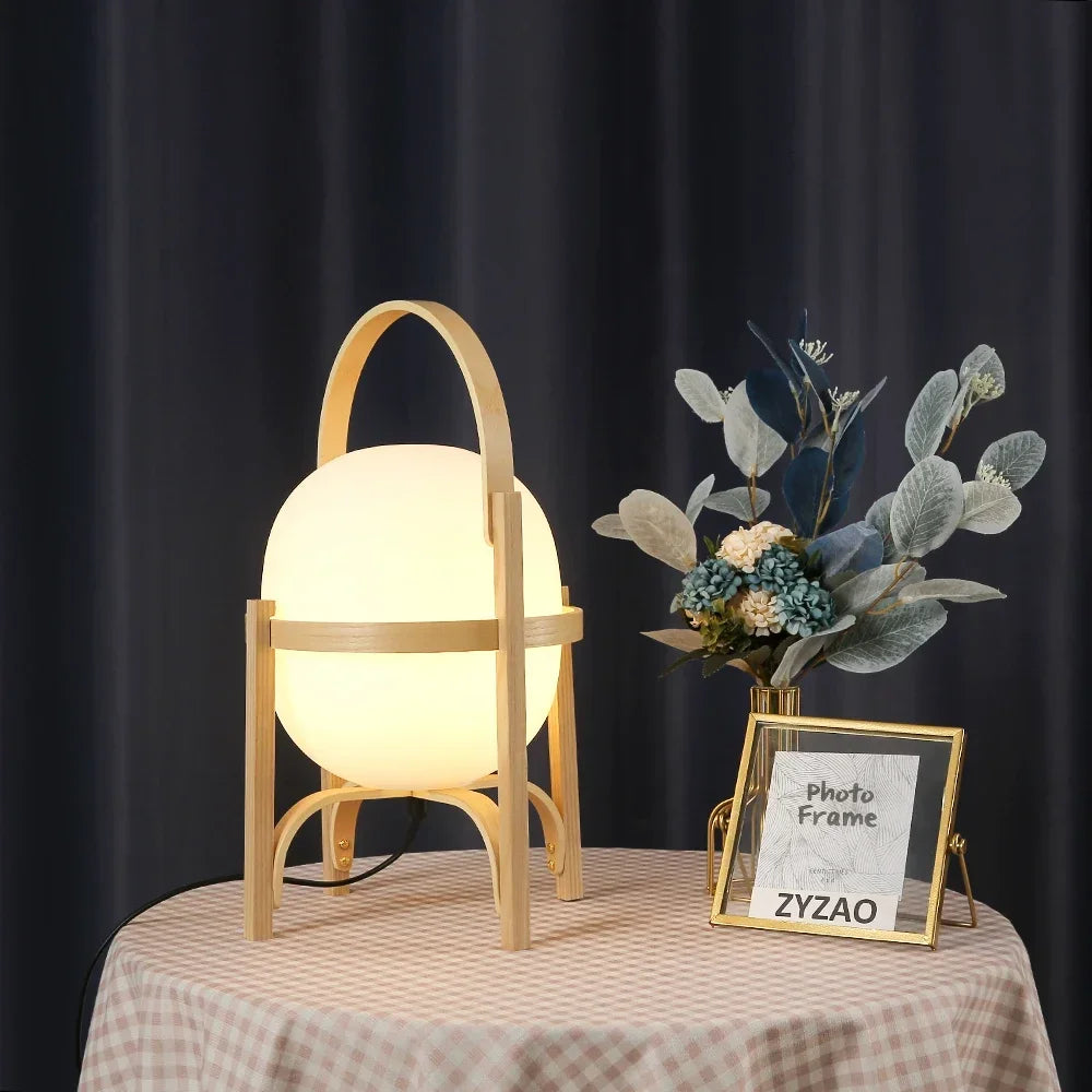lampe de table moderne en bois simple led pour lecture - vue 7 sur 8