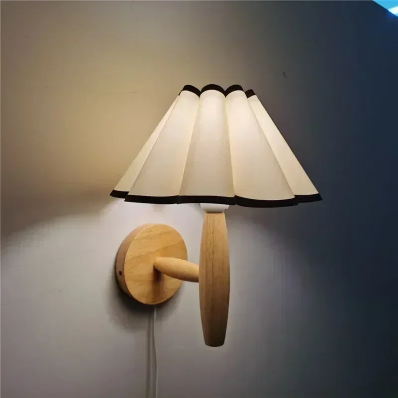 Applique murale Led en bois avec interrupteur