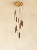 lustre led moderne en noyer pour duplex nordique simple