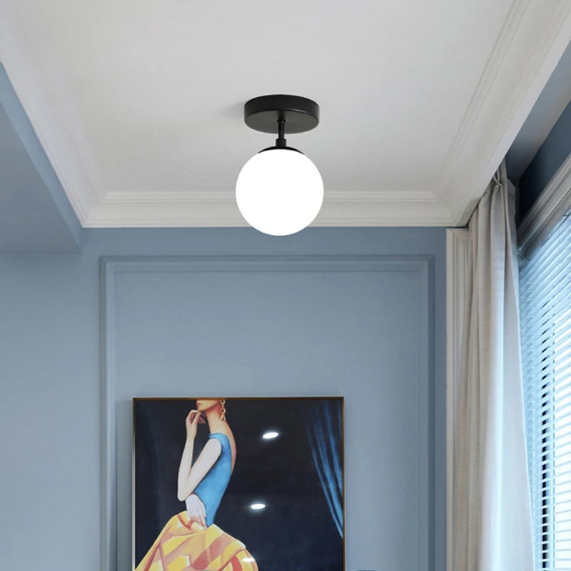 plafonnier moderne simple en verre pour éclairage décoration - vue 4 sur 8