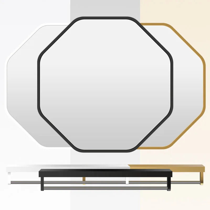 miroir irrégulier avec support de rangement pour maquillage - vue 4 sur 6