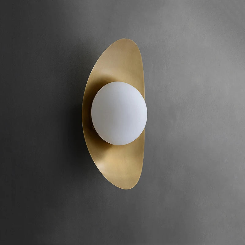Design américain créatif Yuanbao fer Art applique lumière de luxe étude Art Simple moderne chambre hôtel couloir or lampe à LED