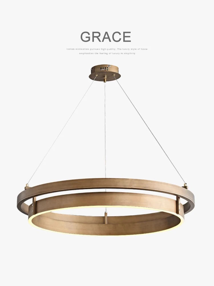lustre en bronze à led créatif et minimaliste pour décoration intérieure