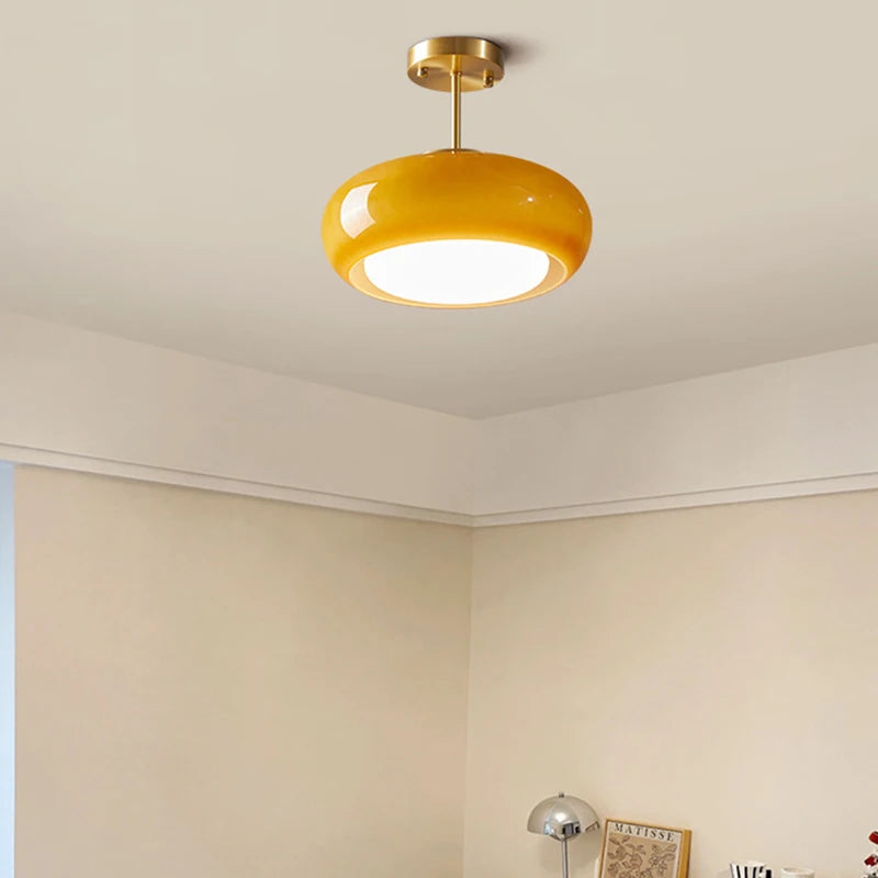 lustre moderne en verre luminaires suspendus métal doré et chromé - vue 4 sur 22