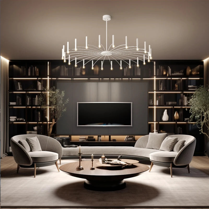 Éclairage intérieur plafond décoration lustre salon lumière salle à manger lumière chambre 110V220V utilisable branche lustre - vue 4 sur 9