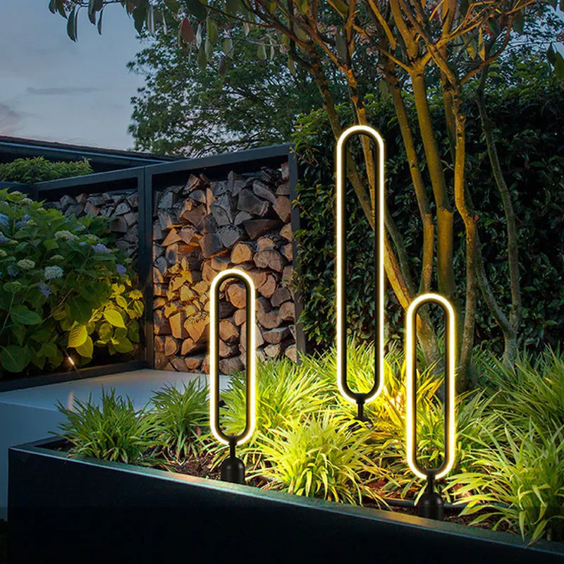 lampe LED extérieure ronde minimaliste pour jardin et allée