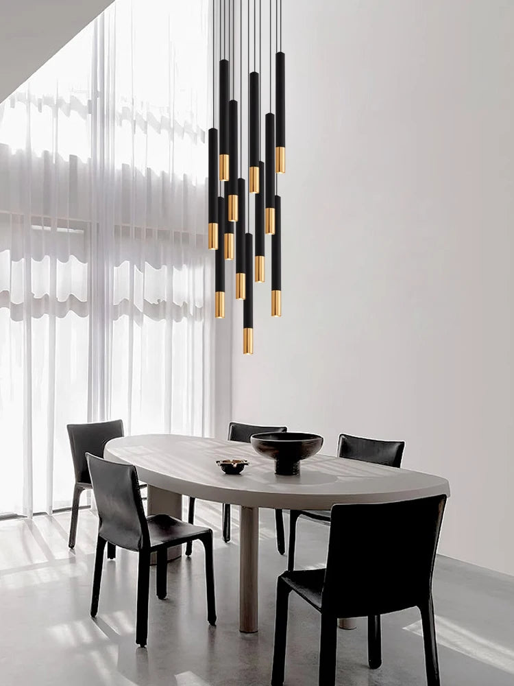 lustre led tubulaire pour éclairage intérieur de restaurant - vue 4 sur 17