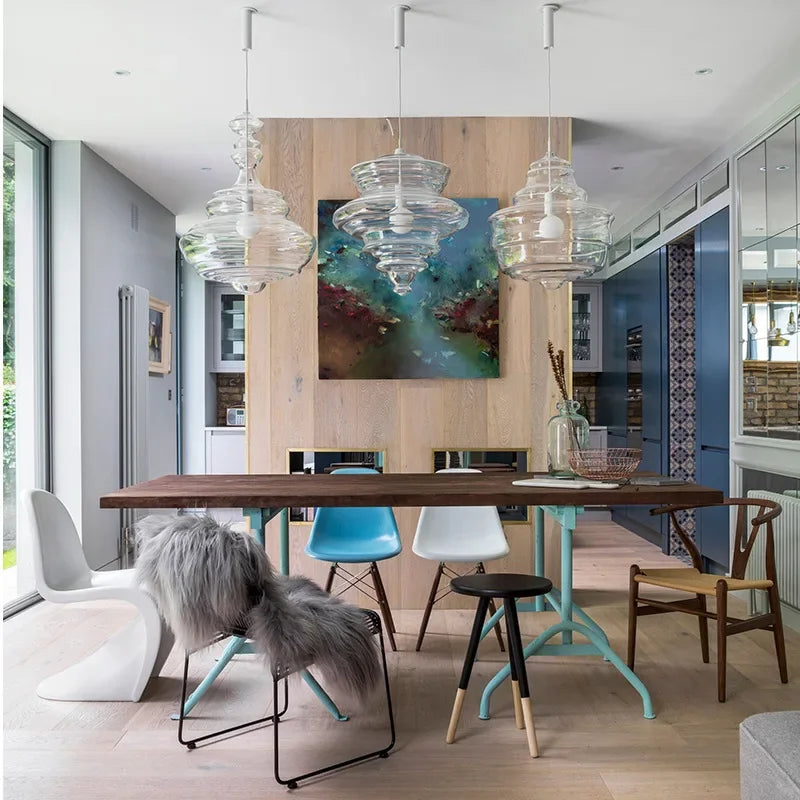 lampe suspendue en verre design moderne pour bars et cafés