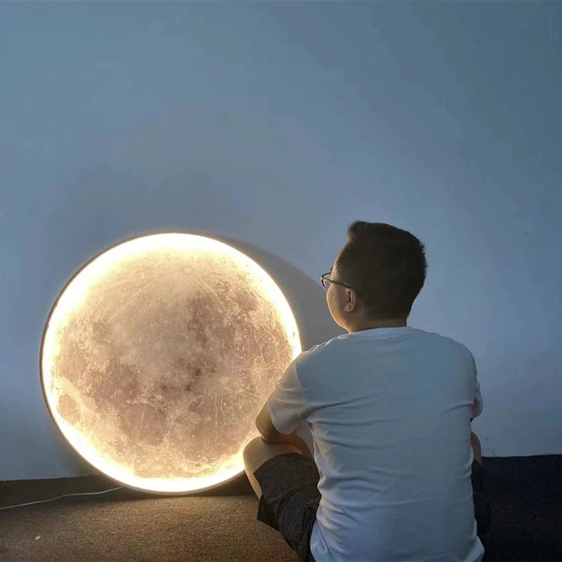 applique murale lune moderne avec intensité variable et télécommande led - vue 5 sur 23