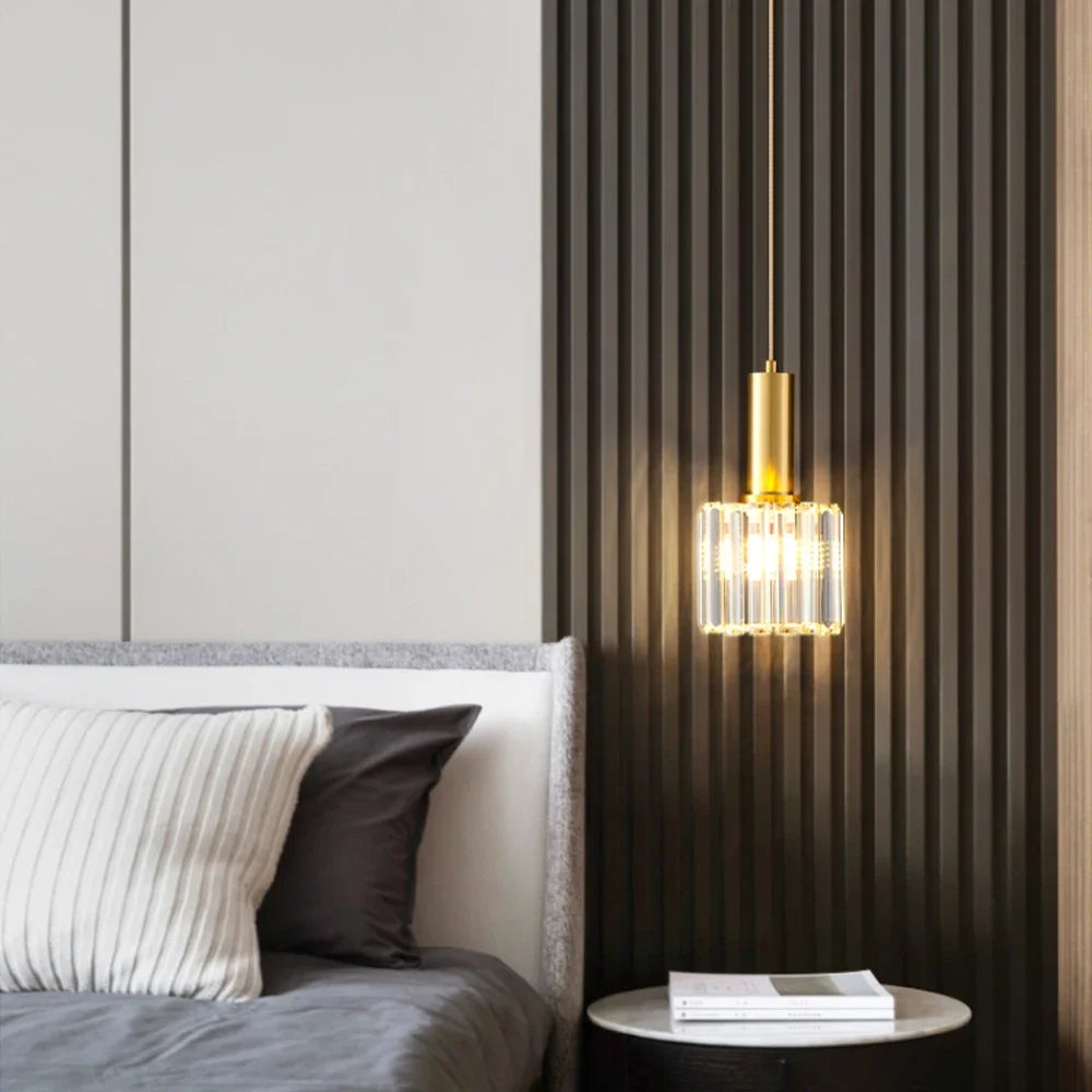 suspension en cristal design moderne pour éclairage intérieur réglable - vue 5 sur 10