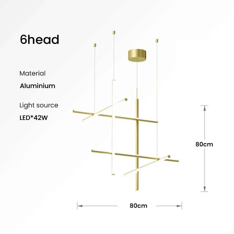 lustre tubulaire design italien suspension à led décorative - vue 12 sur 15