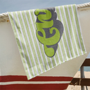 Serviette de plage personnalisée rayures style rétro