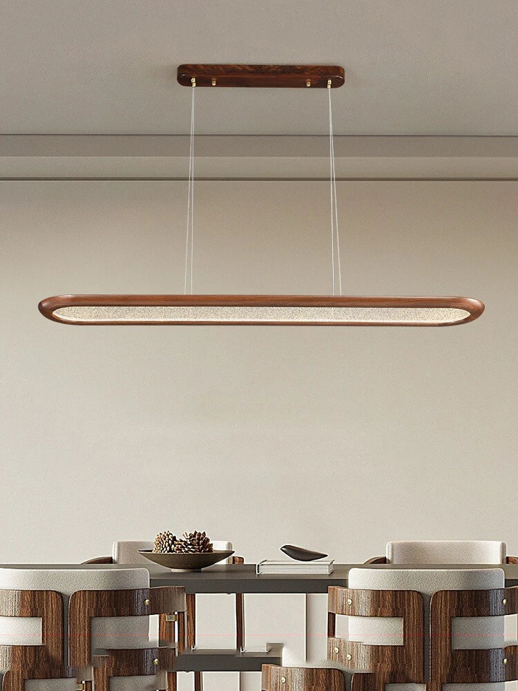 Suspension moderne en noyer pour bar led décoratif