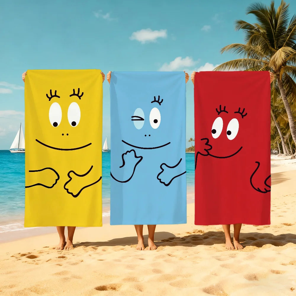serviette de plage barbapapas sechage rapide douce dessin - vue 2 sur 7