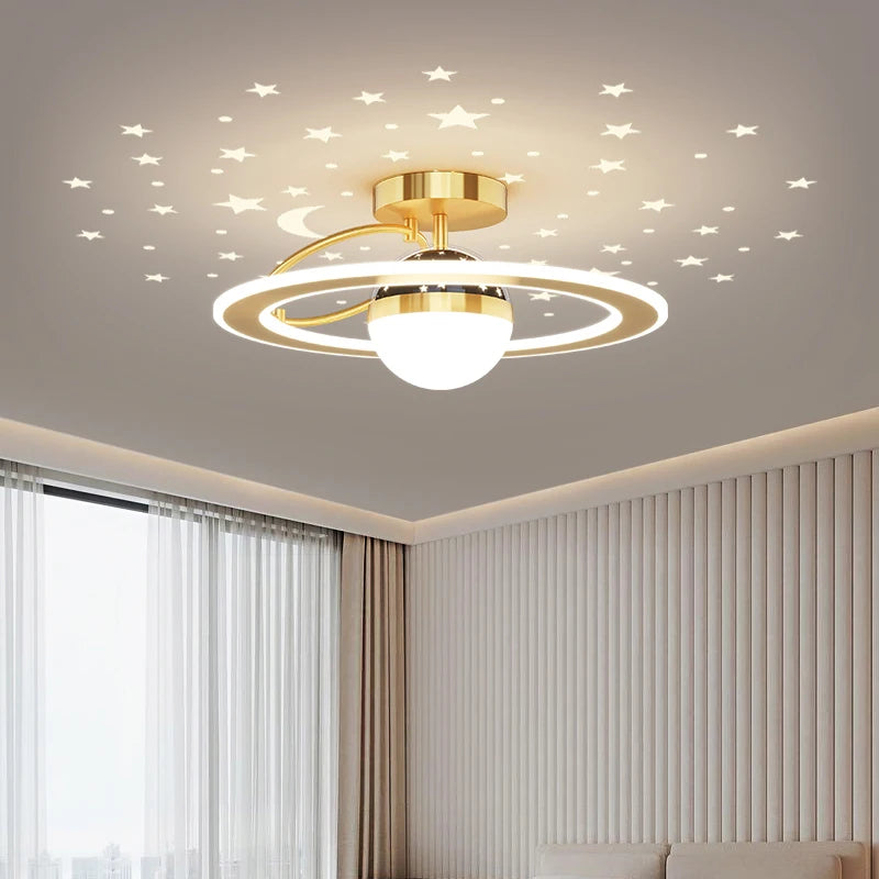Plafonnier nordique moderne à leds luxe étoile ciel - vue 4 sur 14