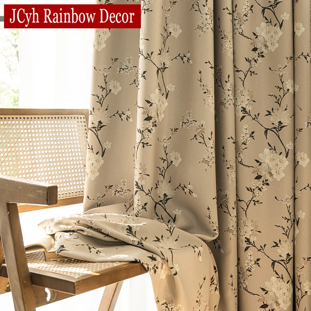 Rideau occultant floral moderne pour salon et chambre