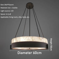 lustre moderne led en anneau de marbre créatif