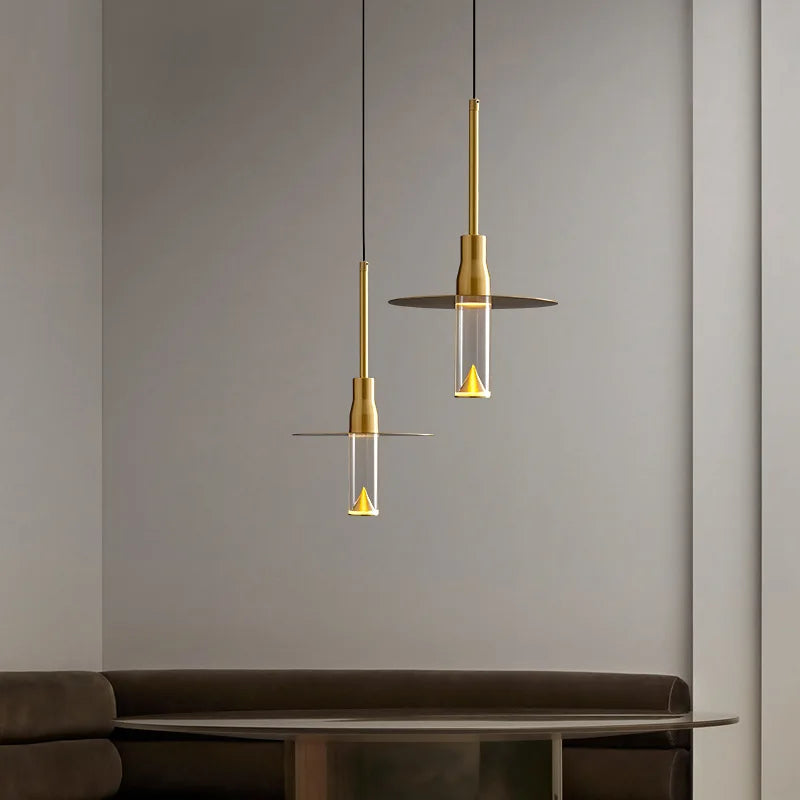 suspension design en cuivre pour éclairage intérieur chic - vue 5 sur 8