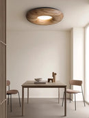 plafonnier led design rétro moderne en bois foncé grand lustre