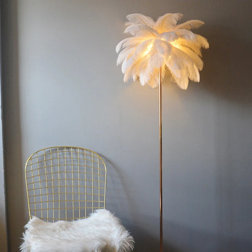 lampadaire romantique à plume art déco gradation 3 températures