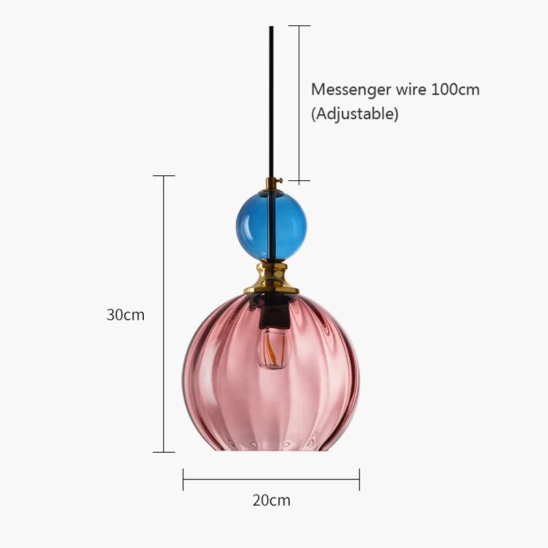 suspension bonbon verre luminaire déco maison - vue 7 sur 14