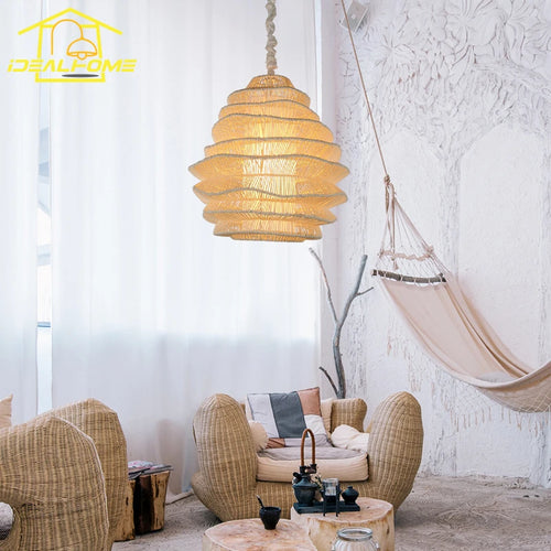 suspension en corde de chanvre vintage pour décoration moderne