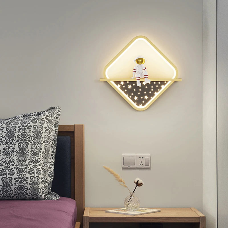 lampe de chevet lune astronaute décor minimaliste moderne