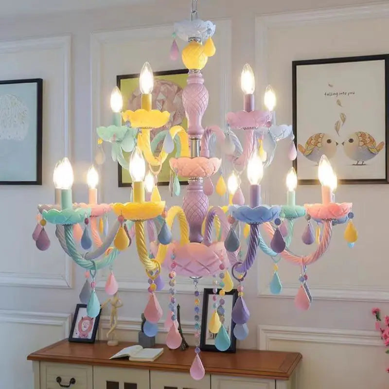 lustre arc-en-ciel en cristal design kawaii pour décoration chambre enfant - vue 5 sur 18