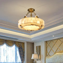 Luxueux plafonnier en marbre naturel circulaire 30CM 40CM chambre salon salle à manger Grand luminaire suspendu luminaire suspendu