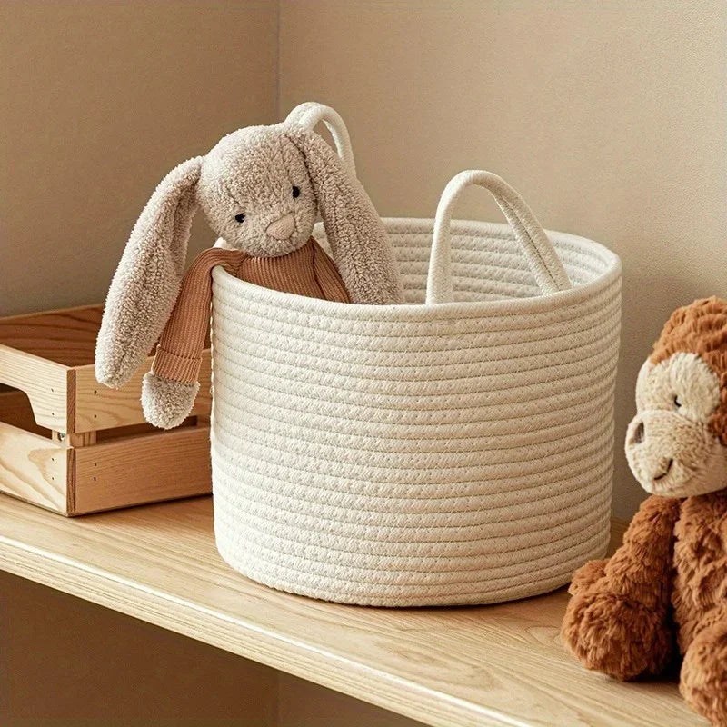panier de rangement en corde pour jouets et linge - vue 4 sur 6